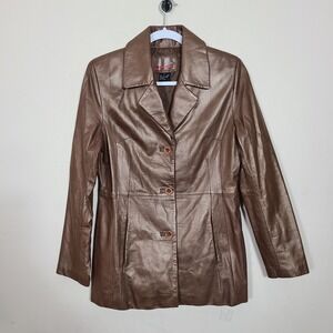 Brandon Thomas Womens M Brown Leather Jacket Cinnamon Girl Sade Boho Rockstar Gf
